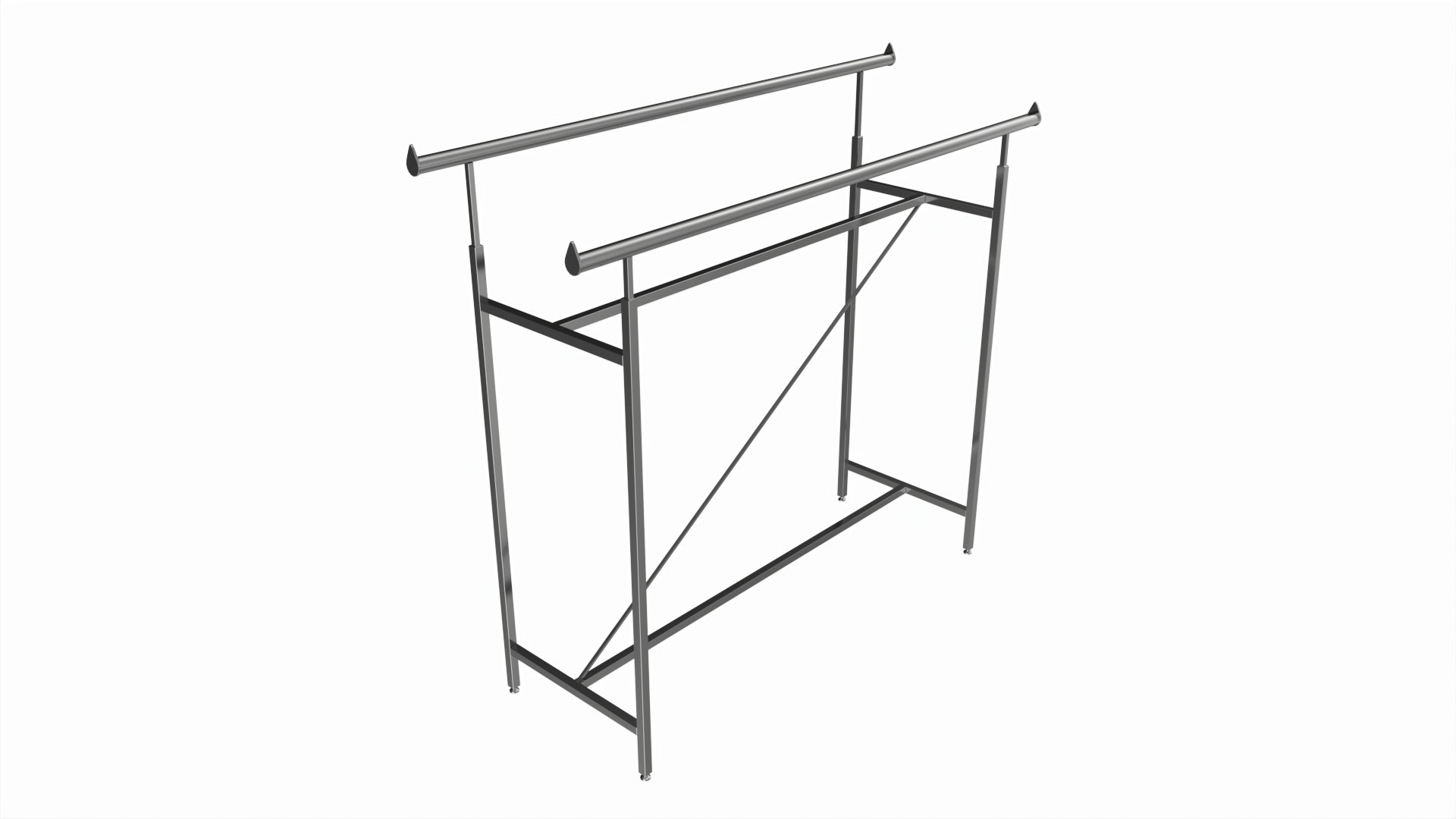 3D Model Store Double Bar Rack - TurboSquid 2195398