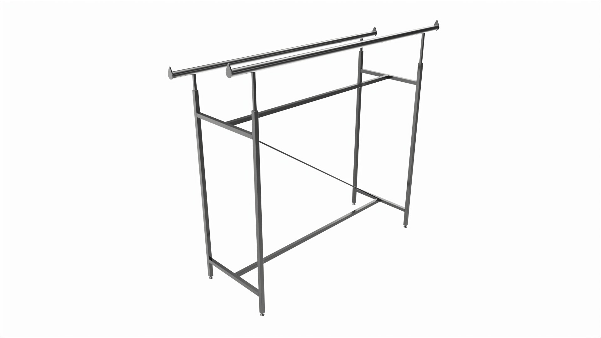 3D Model Store Double Bar Rack - TurboSquid 2195398