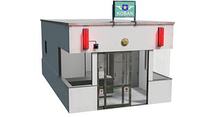 Japanese Police Koban Building - Tokyo Police Box Interior 3D