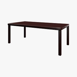 Dark Ebony Wood Coffee Table 3D model
