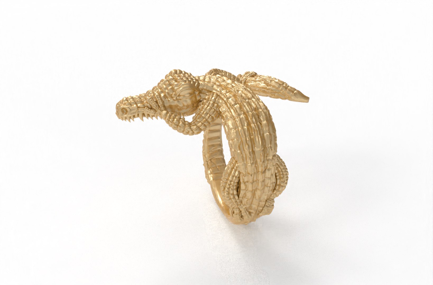 3D Crocodile Sculpture Ring - TurboSquid 2217894