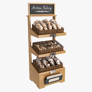 Wooden loaf bread stand 05