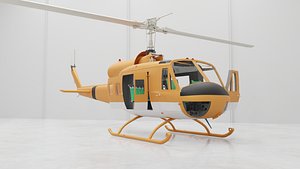 Huey Helicopter Civilian 3D model