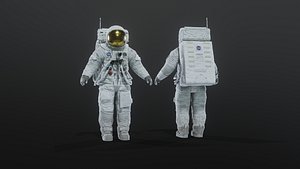 3D Apollo 11 A7L Spacesuit Rigged