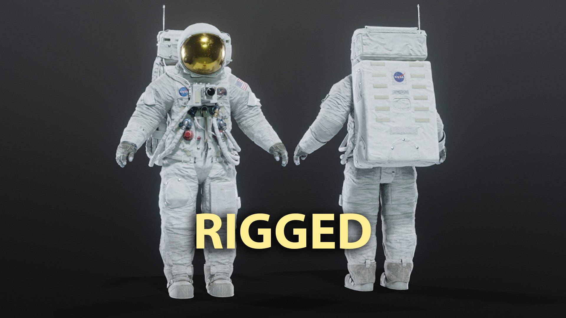 3D Apollo 11 A7L Spacesuit Rigged - TurboSquid 1914385