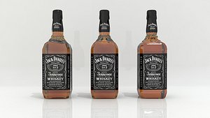 Jack Daniels 3D Low-poly and medium-poly alcohol Bottle Low-poly 3D model