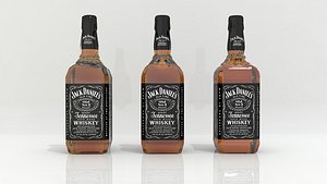 Jack Daniels 3D Low-poly and medium-poly alcohol Bottle Low-poly 3D model