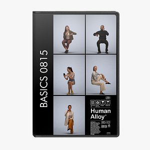 3D Basics0815 - A set containing 5 models of male and female adults sitting in casual attire in public model