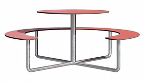 3D Picnic round table Plateau by Outsider model