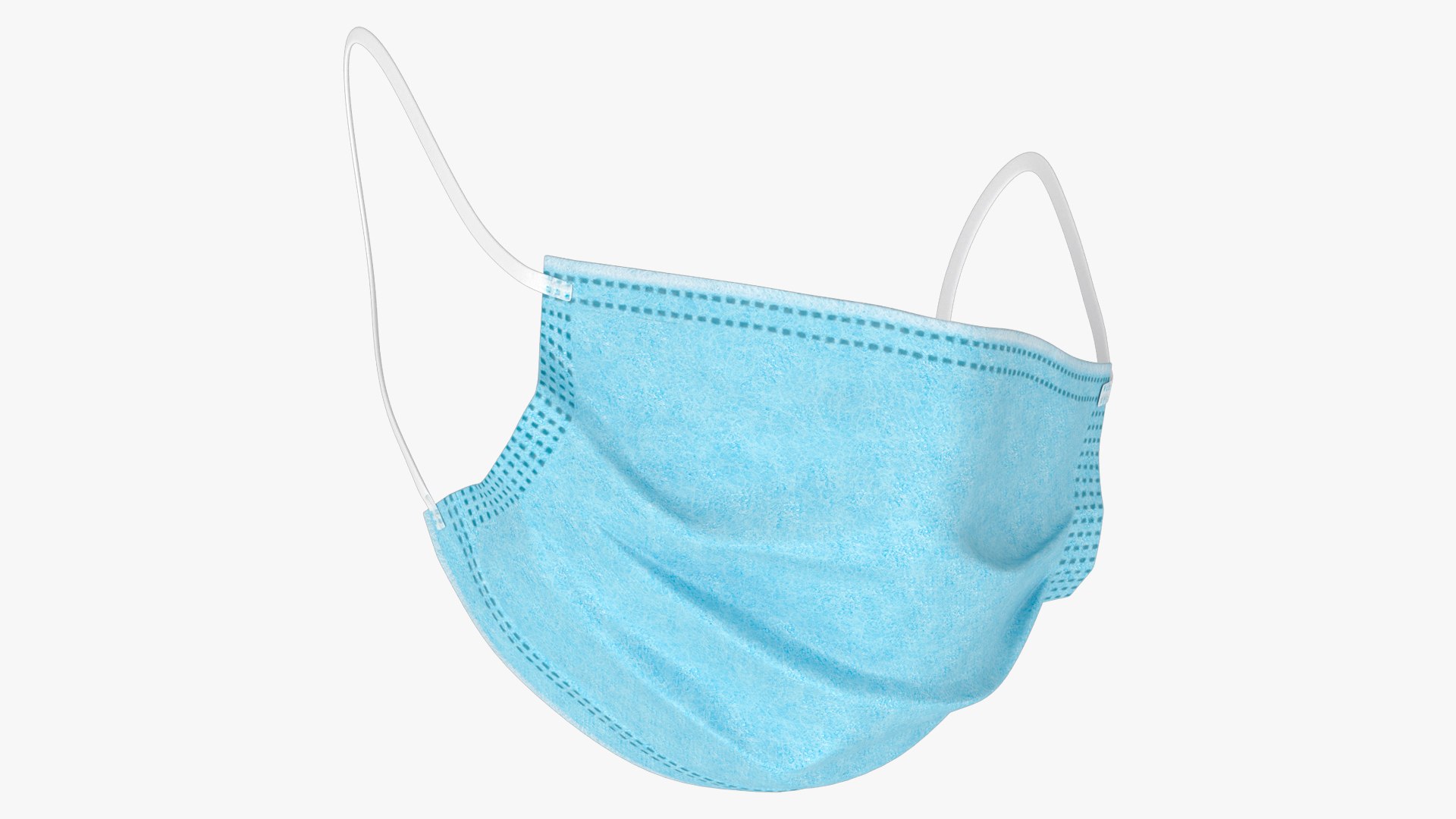 Medical Face Mask Blue 3D model preview