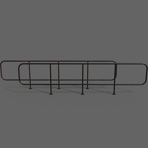 PBR Pedestrian Guard Rail Black V5 3D