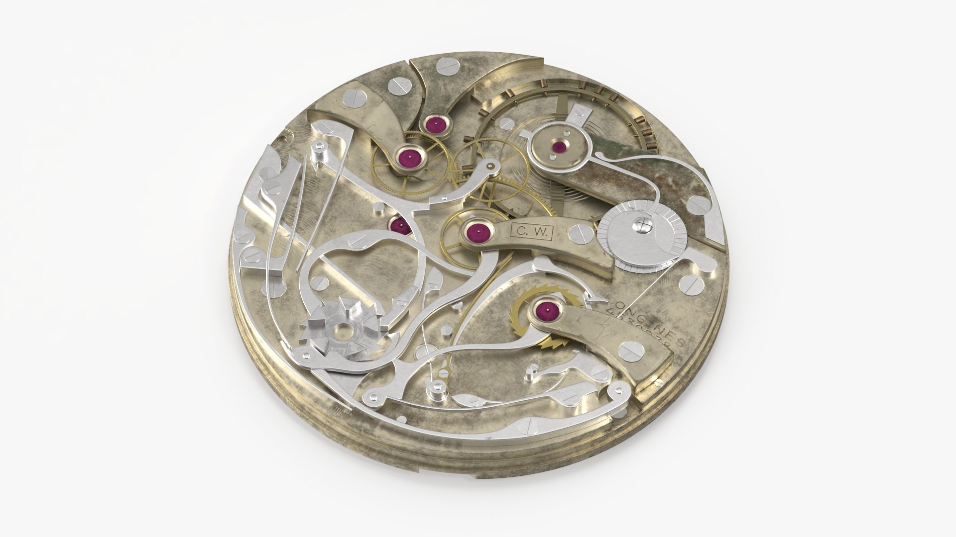 Pocket Watch Chronograph 3D model preview