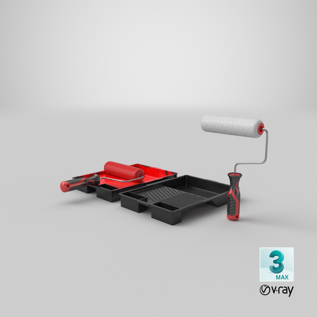 3D Detailed Paint Roller Drip Tray Used TurboSquid 2085027