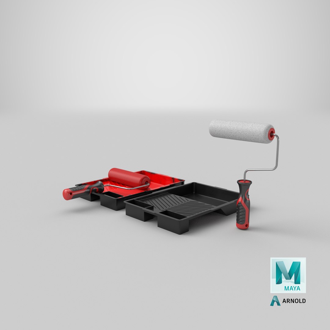 3D Detailed Paint Roller Drip Tray Used TurboSquid 2085027