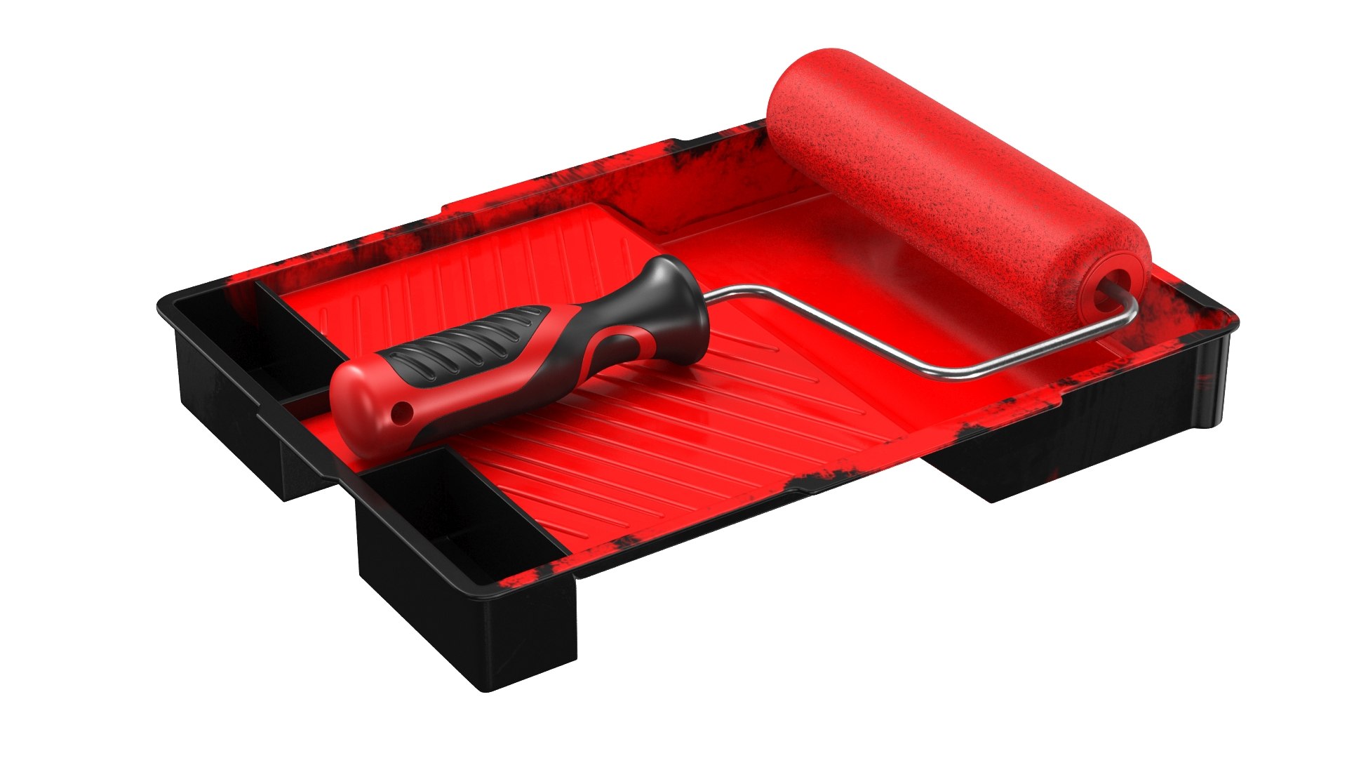 3D Detailed Paint Roller Drip Tray Used TurboSquid 2085027