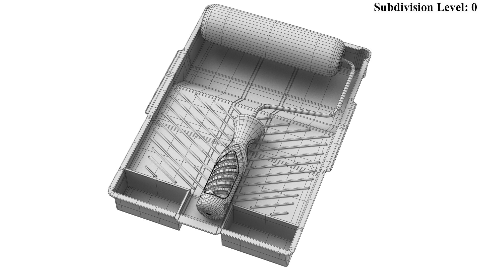 3D Detailed Paint Roller Drip Tray Used TurboSquid 2085027