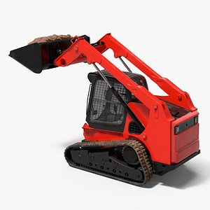 Skid Steer Loader with Soil Load Rigged for Cinema 4D