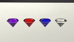 3D diamonds gem