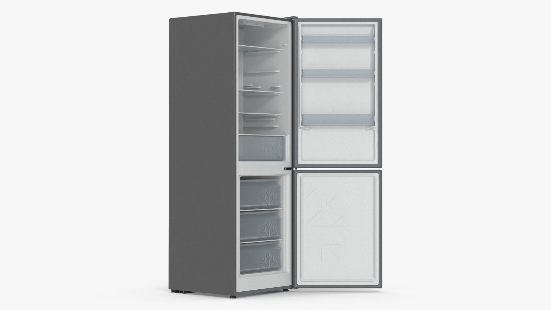 Fridge Candy CCRN 6180S Open Door Silver 3D model preview