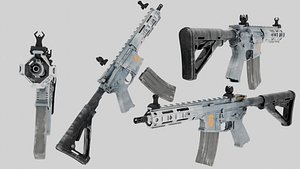 M416 Glacier Texture Gun 3D Model High Detail Game Ready
