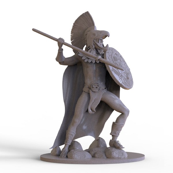 Statuette Guerrier Aztèque – Figurine En Résine Verte – Fabrication Mexicaine (occasion)