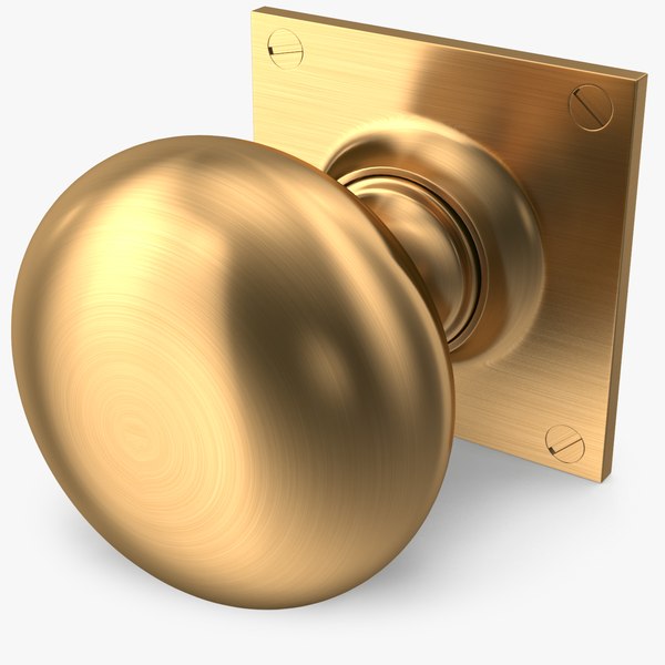 3D door knob golden