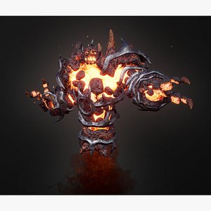 3D Hell golem warrior