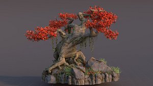 3D model Realistic fantasy old tree