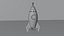 Red  White Low Poly Rocket