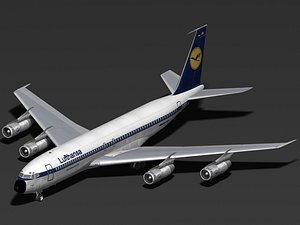 3ds max b 707-300 lufthansa 707