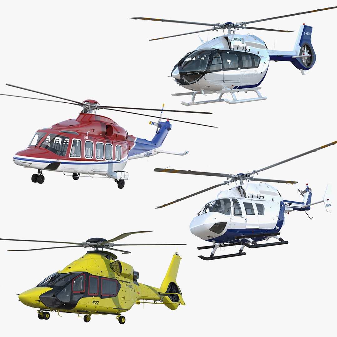 Private Helicopters Collection 2 3D model preview