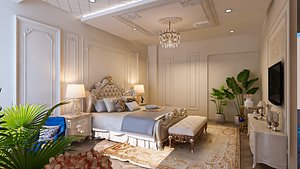Bedroom Classic Complete Model with V-ray 3dsMax 2018