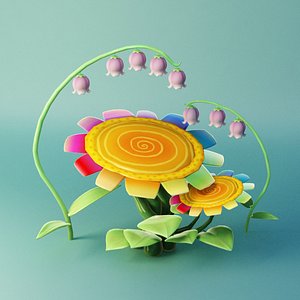 sunflower cartoon 3D