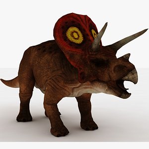 3D Triceratops Rigged and Animated