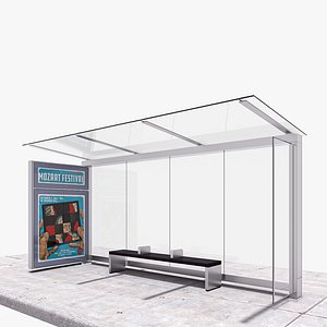Bus shelter 01 3D