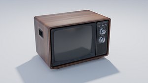 3D Retro Wooden TV Unit 4K model