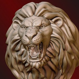 lion head print ready 3D model