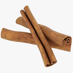 3D realistic cinnamon sticks