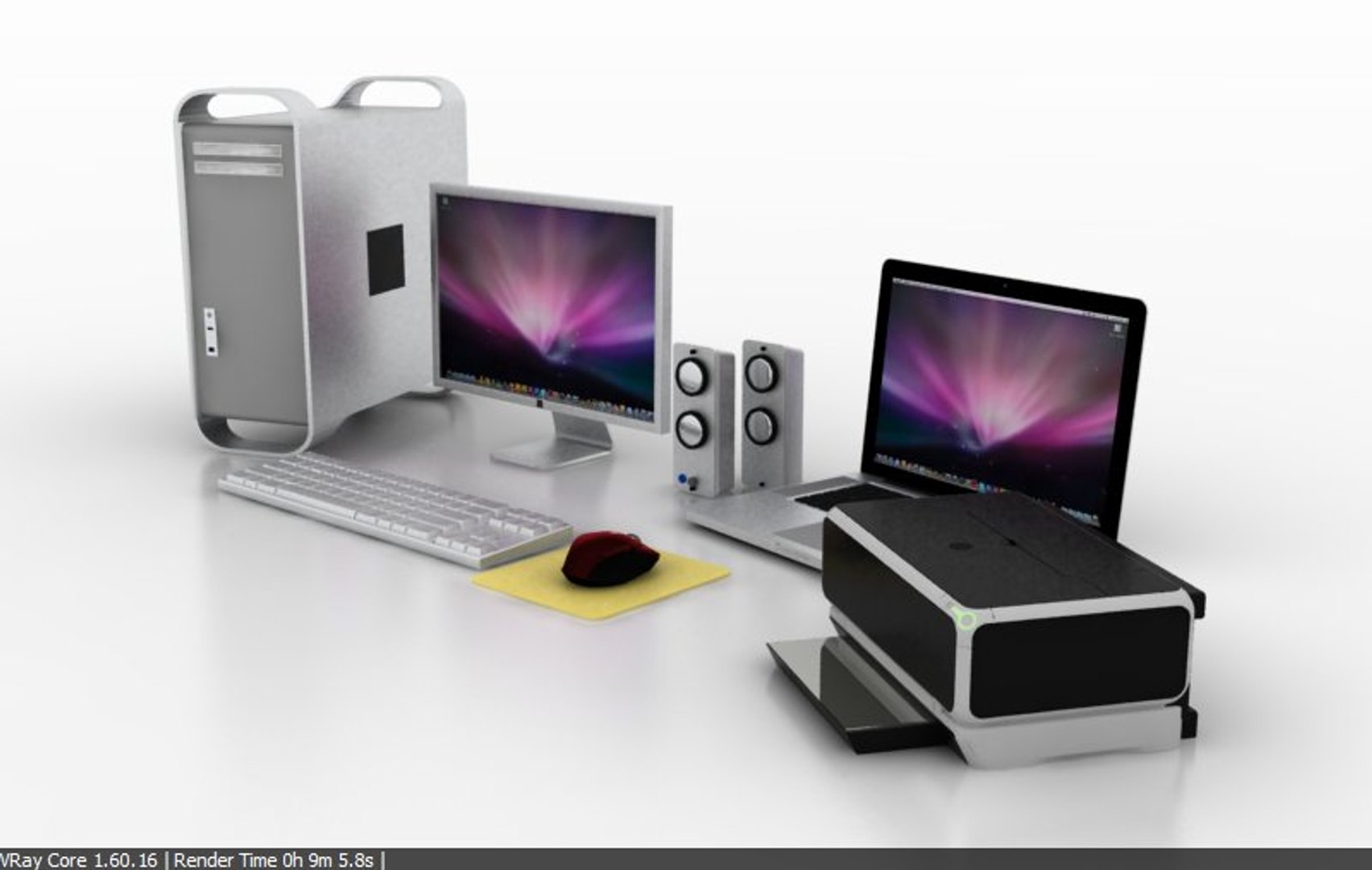 3d model computer printer laptop