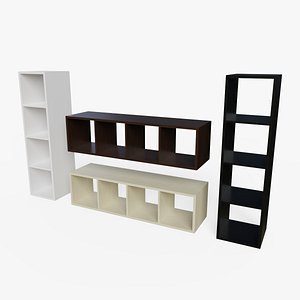3D bookshelf ready pbr -