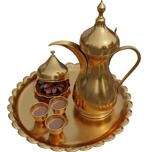 Arabic Ramadan and Eid Hospitality Set Dallah Cups and Dates