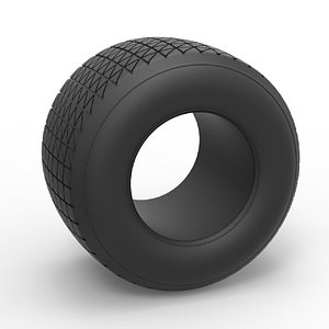3D model Diecast Dirt Sprint racing tire 15 Scale 1 to 25