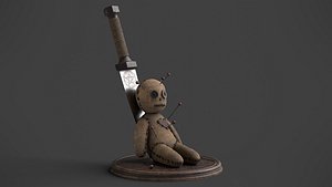 3D Voodoo doll with a Knife model