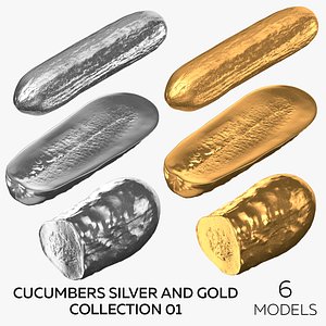 Cucumbers Silver and Gold Collection 01 - 6 models 3D model
