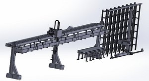 3D model Truss Manipulator with Conveyor for Smart Warehouse Automation and CNC Loading