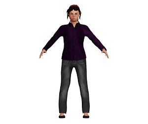 lowPoly Asian woman