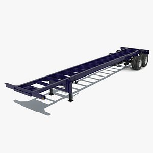 3D 40 foot shipping container trailer model