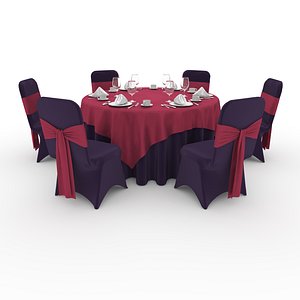 3D model Banquet Table and Chair 55