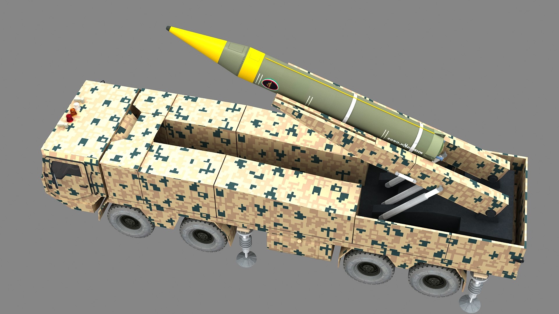 3D Khorramshahr Kheibar Missile Launcher Vehicle https://p.turbosquid.com/ts-thumb/r0/kPhY1B/lb/khorramshahrkheibarlauncher_010003/jpg/1765254907/1920x1080/fit_q87/f639e6d91054d60d3f33eeb99ffe44c26cc1d73a/khorramshahrkheibarlauncher_010003.jpg