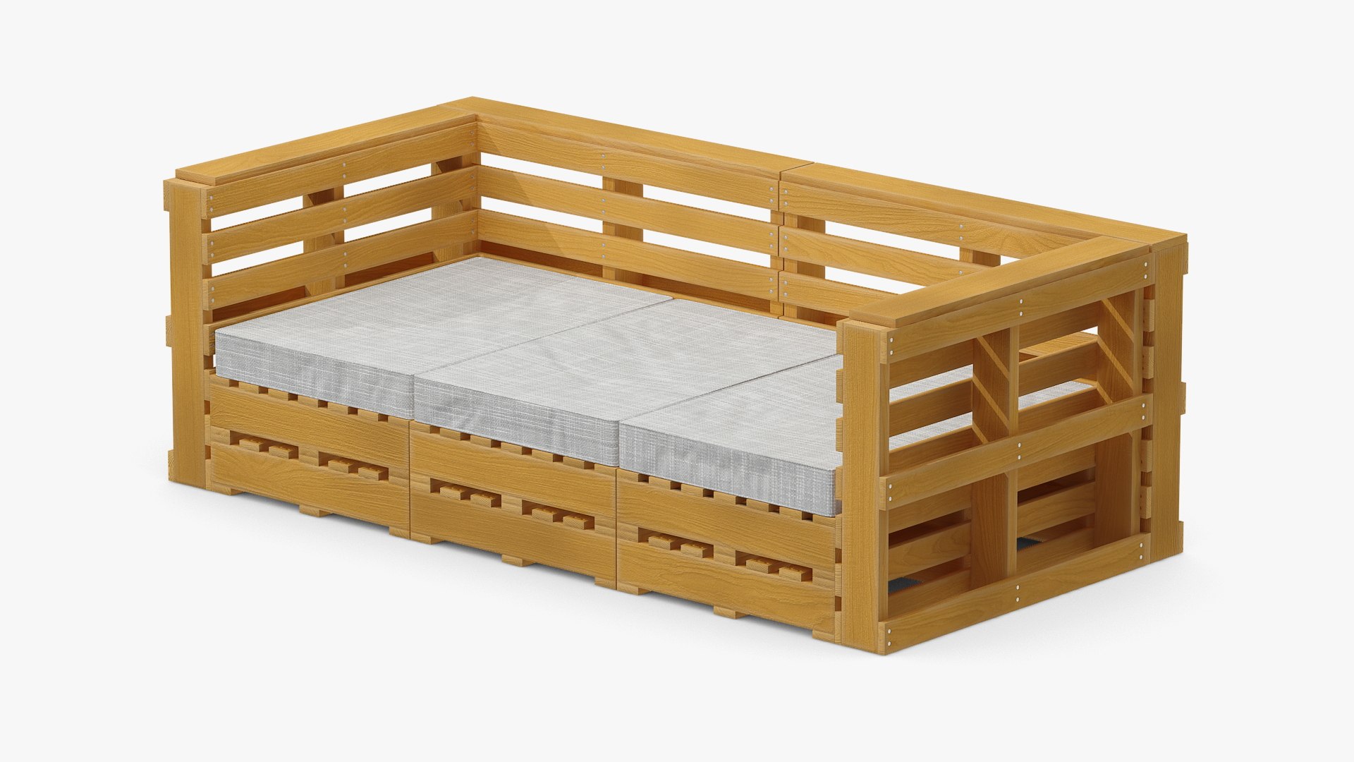 Patio Pallet Garden Sofa 3D model preview